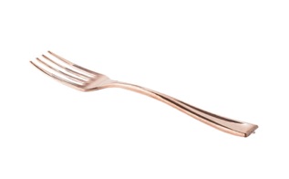 mini tenedores de plastico oro rosa